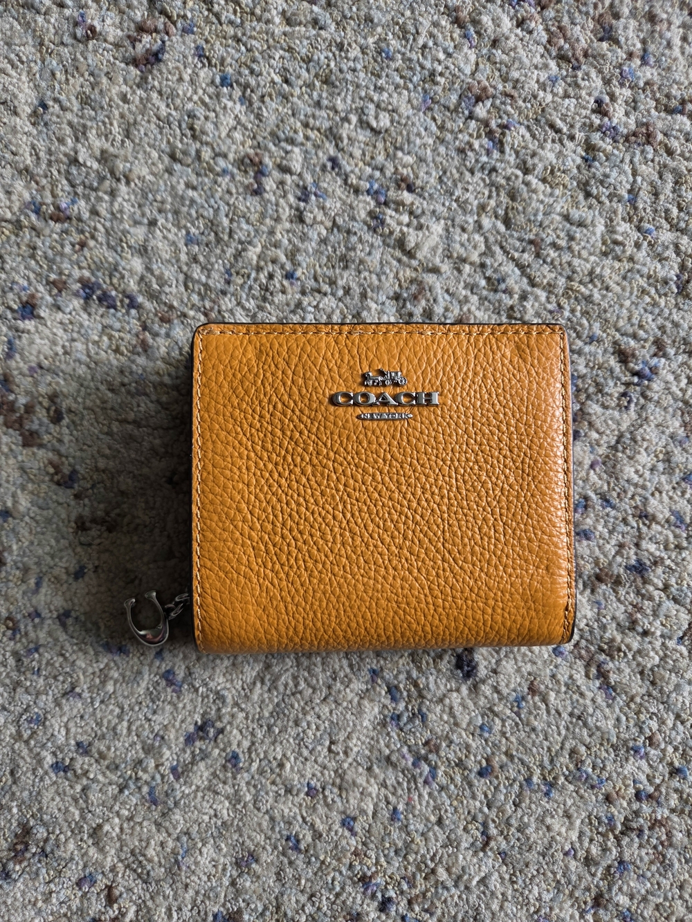 Coach Snap Wallet Orange & Silver